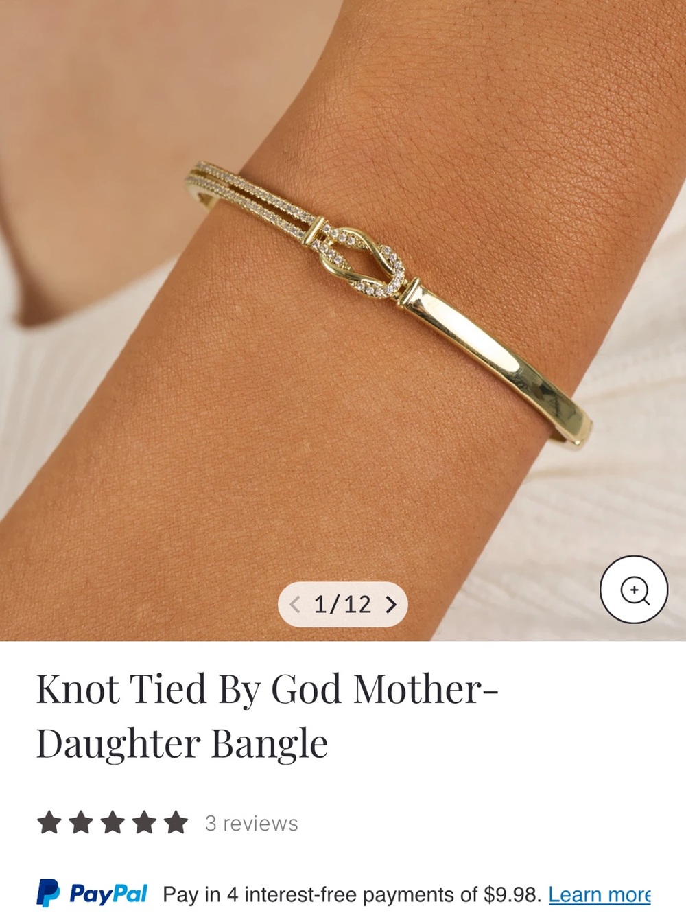 Knot Tied By God Mother-Daughter Bangle - sterling silver